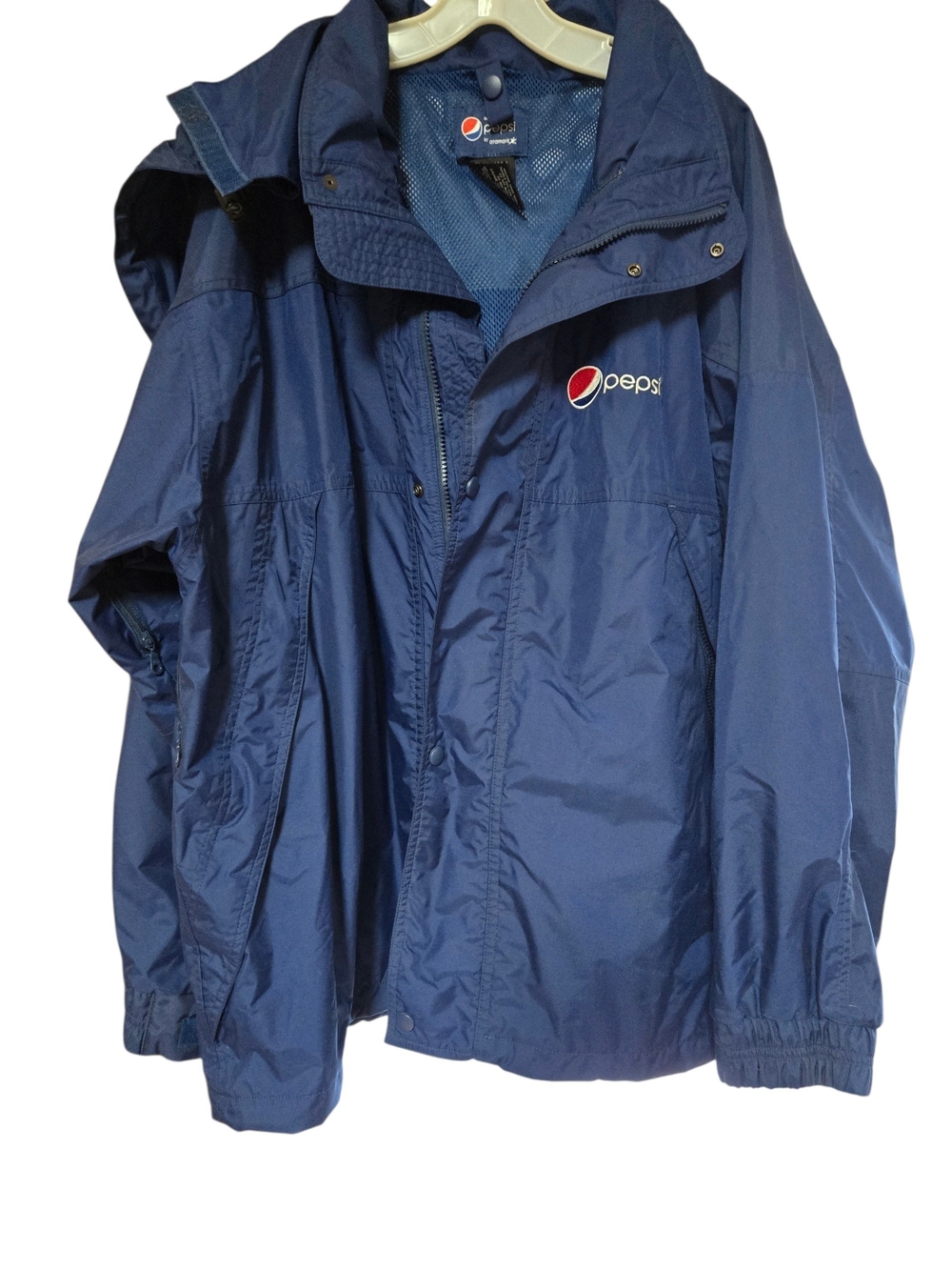 Pepsi Navy Blue Packable Windbreaker Jacket